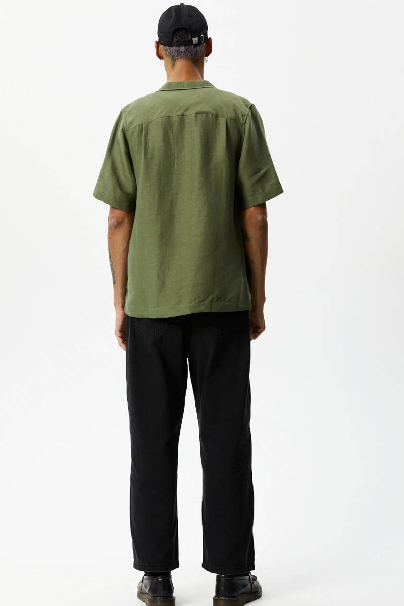 AFENDS -  DAILY Hemp Cuban Short Sleeve Shirt - Military