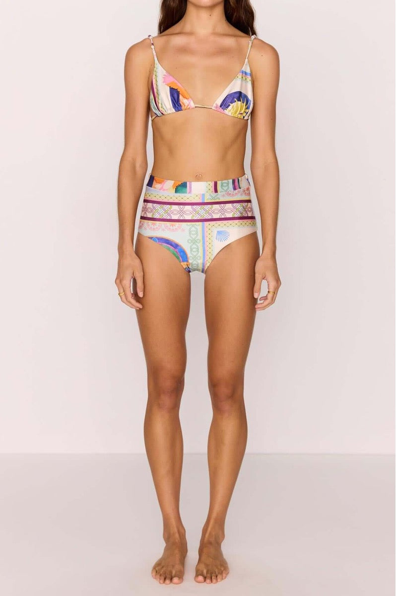 MINKPINK Elysia High-Waist Bikini Bottom Multi Colour Print