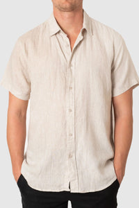 DESTii Short Sleeve Linen Shirt - Natural