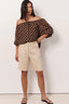 ADORNE Heidi Contrast Stitch Bermuda Short - Camel