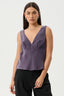 AFENDS Giselle Cupro Sleeveless Top - Aubergine