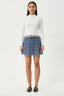 AFENDS Mountains Poppi Seersucker Mini Skirt - Navy Red Check