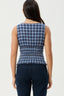 AFENDS Mountains Seersucker Sleeveless Top - Navy Red Check