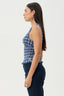 AFENDS Mountains Seersucker Sleeveless Top - Navy Red Check