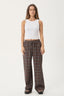 AFENDS Reverie Seersucker Pant - Coffee Check