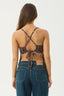 AFENDS Reverie Seersucker Strappy Top - Coffee Check