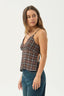 AFENDS Reverie Seersucker Strappy Top - Coffee Check