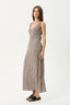AFENDS Asta Seersucker Maxi Dress - Coffee Check