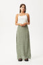 AFENDS Base Seersucker Maxi Skirt - Green Check