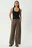AFENDS Cyrus Wide Leg Pant – Coffee Stripe