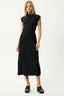 AFENDS Focus Elodie Seersucker Midi Dress Seersucker Midi Dress - Black
