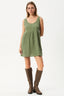 AFENDS Focus Jesse Seersucker Mini Dress - Oil Green