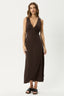 AFENDS Focus Seersucker Maxi Dress - Coffee
