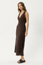 AFENDS Focus Seersucker Maxi Dress - Coffee
