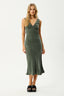 AFENDS Gia Cupro Maxi Dress - Deep Green