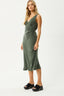 AFENDS Gia Cupro Maxi Dress - Deep Green