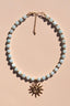 ALESI JEWELLERY Spiral Sun Blue Beaded Gemstone Necklace
