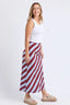 FOXWOOD Esmarie Stripe Skirt – Russet Brown / Cerulean Stripe