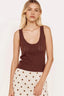 MINKPINK Bronte Pointell Knit Tank – Chocolate