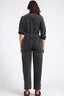 ONETEASPOON Callie Aviator Longsleeve Studded Denim Jumpsuit - Washed Black