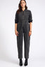 ONETEASPOON Callie Aviator Longsleeve Studded Denim Jumpsuit - Washed Black