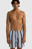 ORTC CLOTHING Hamelin Stripe Swim Short - Bark & Mist Blue