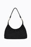 PETA + JAIN Peach Bag - Black Faux Suede