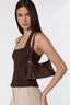 PETA + JAIN Rachel Shoulder Bag - Choc/Crinkle Gold