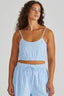 SASS CLOTHING Alani Shirred Bralette - Blue White Stripe