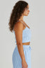 SASS CLOTHING Alani Shirred Bralette - Blue White Stripe