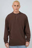 SILENT THEORY Henley LS Top - Chocolate