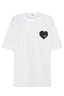 SŚAINT Heart Tee -White Black Heart