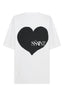 SŚAINT Heart Tee -White Black Heart