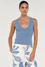 STAPLE THE LABEL Elva V Neck Knit Top – Steel Blue