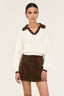 STAPLE THE LABEL Daria Polo Jumper - Choc Contrast