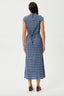 AFENDS Mountains Elodie Seersucker Midi Dress - Navy Red Check