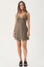 AFENDS Shadow Gerry Mini Dress - Stone Check