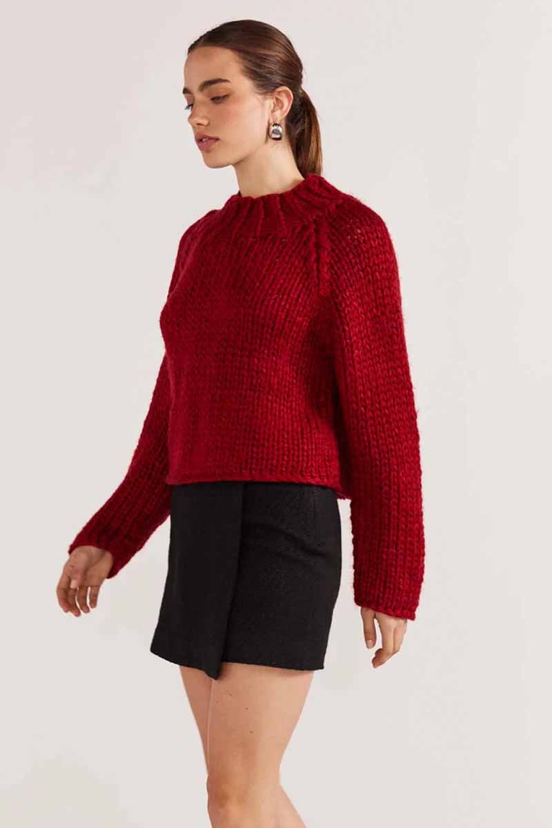 STAPLE THE LABEL Loft Chunky Jumper - Red