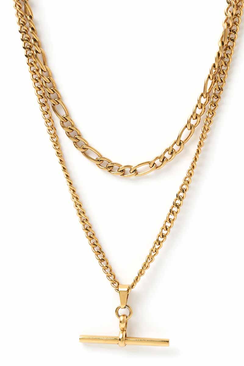 ARMS OF EVE Marcella Double Stack Gold Necklace