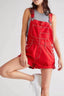 SMAIBULUN Polly Short Overalls - Red Denim
