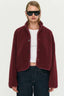 STAPLE THE LABEL Katya Crop Sherpa Jacket - Merlot