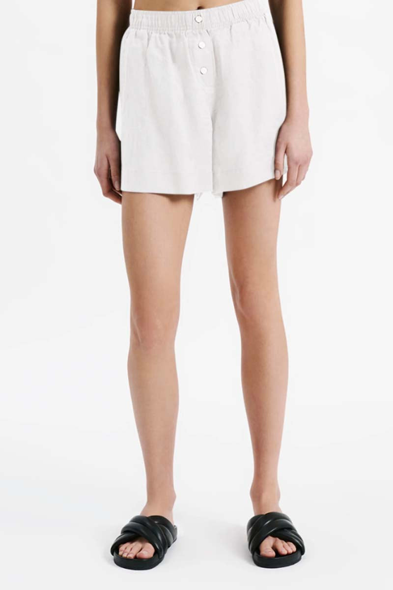 NUDE LUCY Lounge Linen Short - White