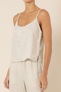 NUDE LUCY Nude Linen Lounge Cami - Natural