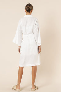 NUDE LUCY Nude Linen Lounge Robe - White