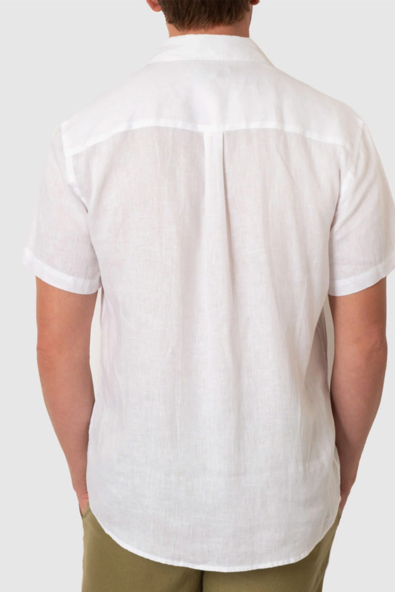DESTii Short Sleeve Linen Shirt - White
