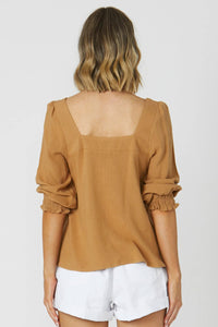 SASS CLOTHING Alexis Top - Toffee